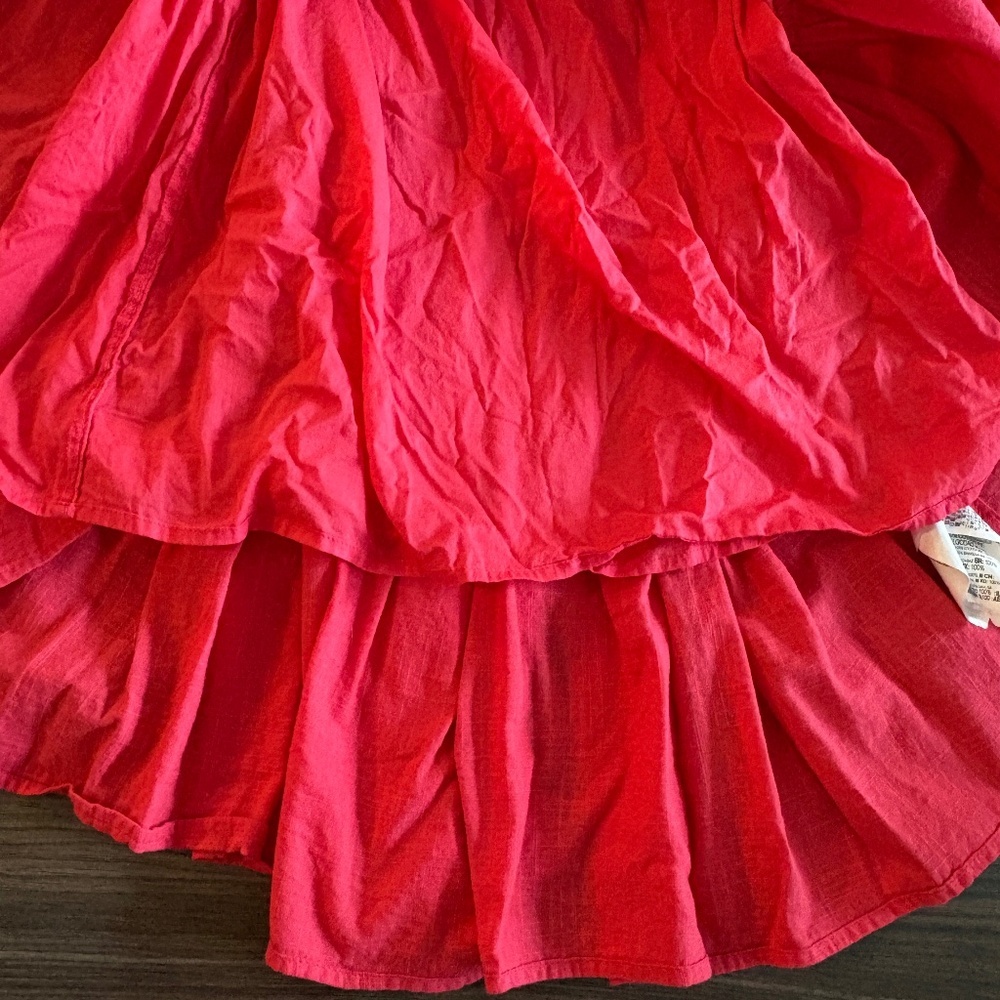 Billabong Dance Away Red Cotton Maxi Dress V-neckline - Picture 7 of 11